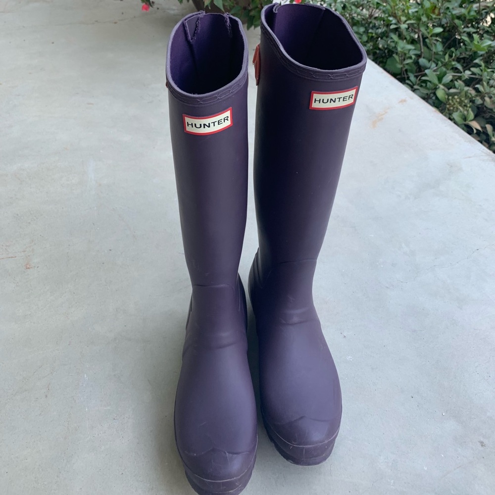 Purple and Orange Hunter Boots